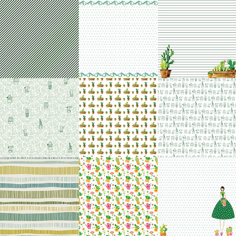 planner sticker Cactus digital paper print