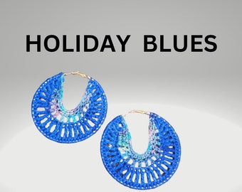 The Holiday Blues crochet earrings