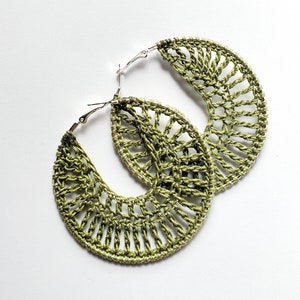 Olive crochet earrings zdjęcie 1