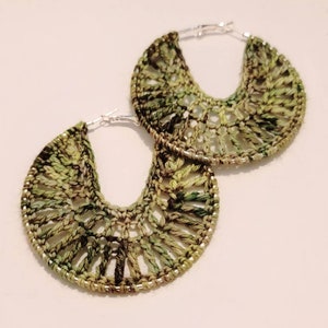 Olive crochet earrings zdjęcie 2