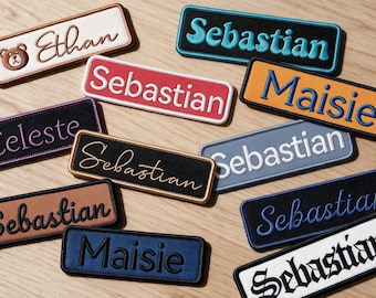 Custom Square Embroidered Name Patches, Multiple Sizes | Iron-On, Sew-On, Hook & Loop Backing