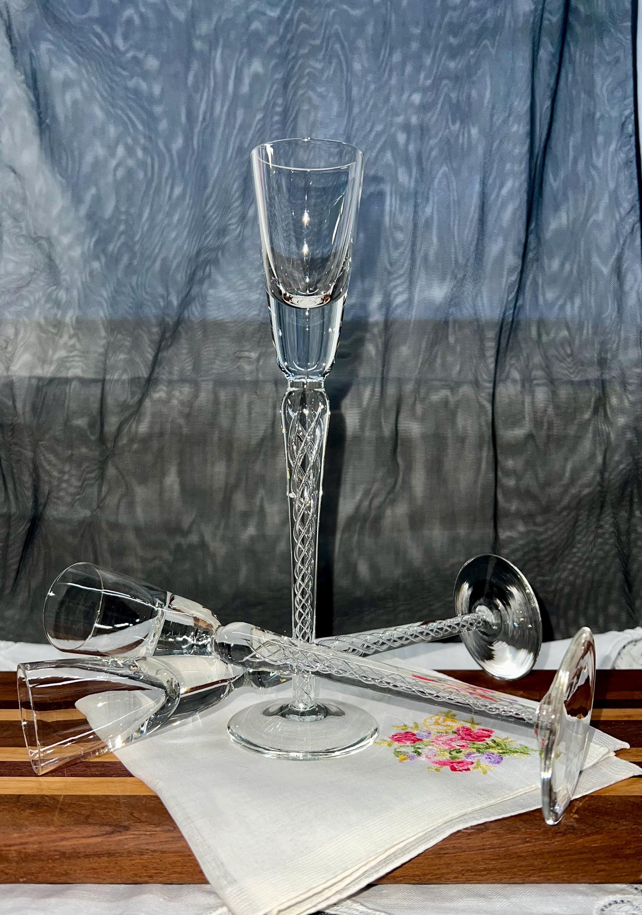 Stuart Crystal Iona Air Twist Stem Glasses - Set of 3 - Etsy
