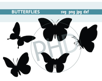 BUTTERFLIES- print and cut files-svg, png, jpg, dxf