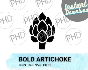 BOLD ARTICHOKE Instant Download - svg, pdf, and jpg files