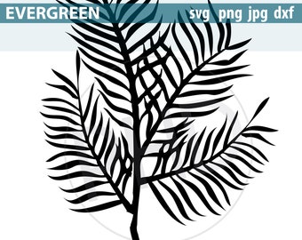 Evergreen-cut and print files-svg, png, jpg, dxf