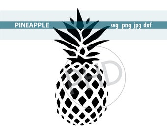 Pineapple-print and cut files-png, jpg, svg, dxf