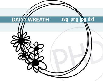 Gänseblümchen-Kranz schneiden und Drucken von Dateien-Svg, Png, Jpg, dxf