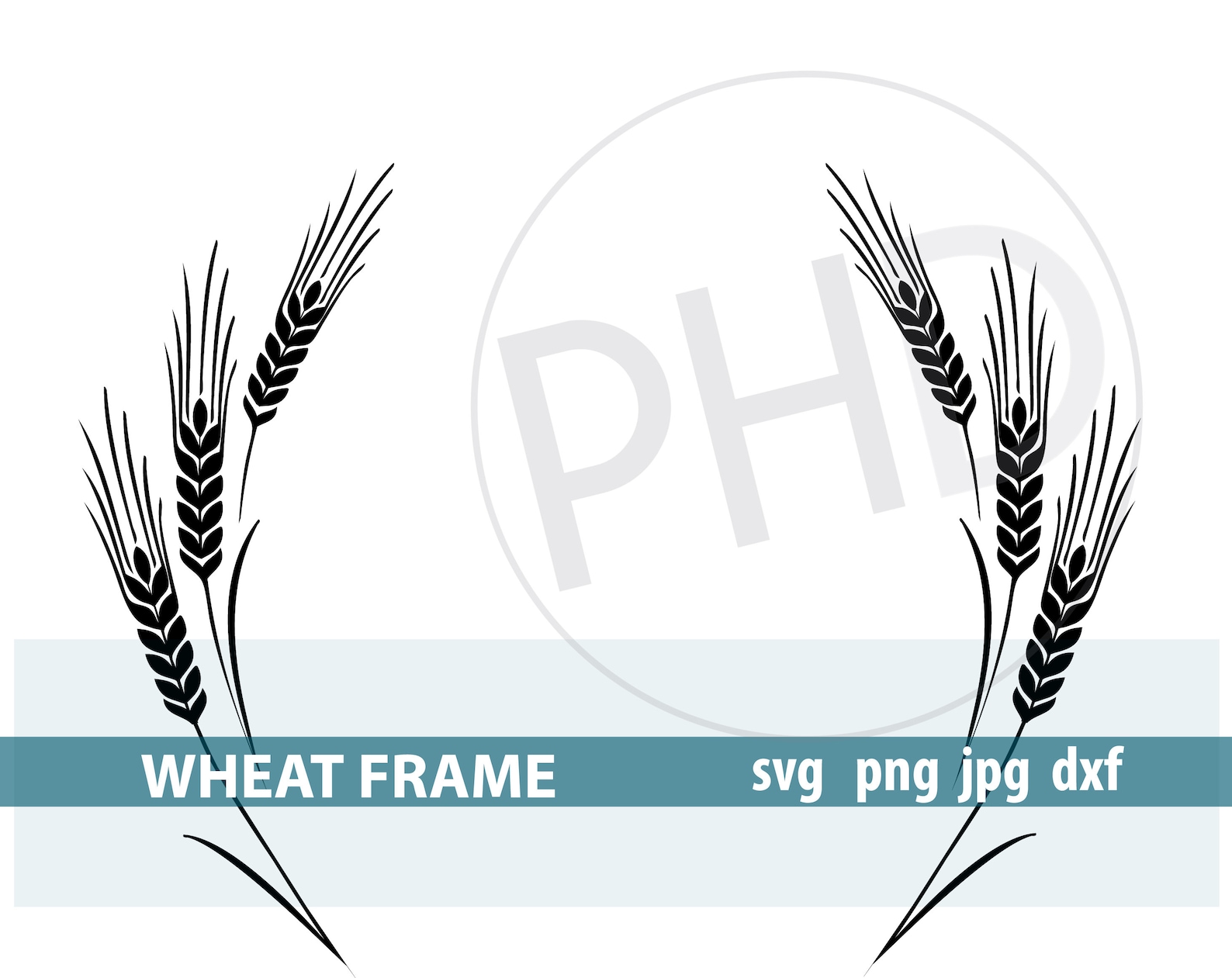 Wheat Frame-cut and Print Files Jpg Png Svg and Dxf - Etsy