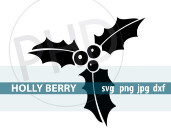 Holly berry-print and cut files-svg, png, jpg, dxf