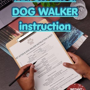 Printable Pet Sitter Instruction Sheet, Dog Walker Information Template, Editable Pet Care Guide Canva, Dog Sitter Notes, Emergency Vet Info