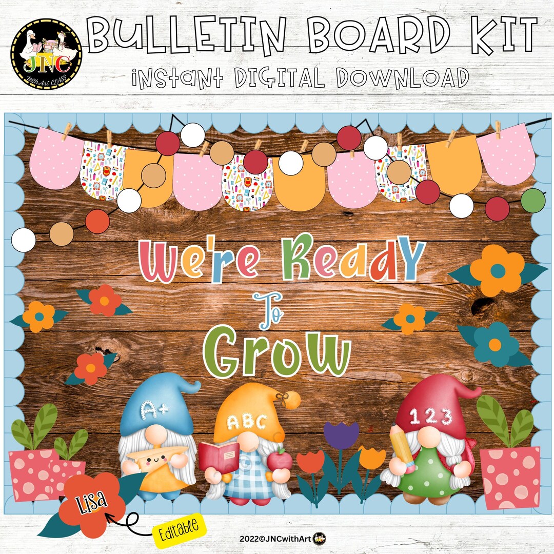 Back to School Gnome Bulletin Board Kit | Editable Classroom Decor ...