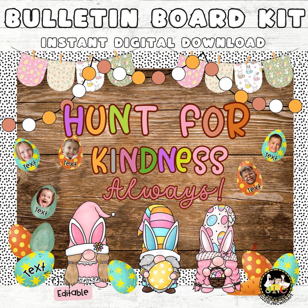 Easter Gnome Bulletin Board Kit | Hunt for Kindness Spring Classroom ...