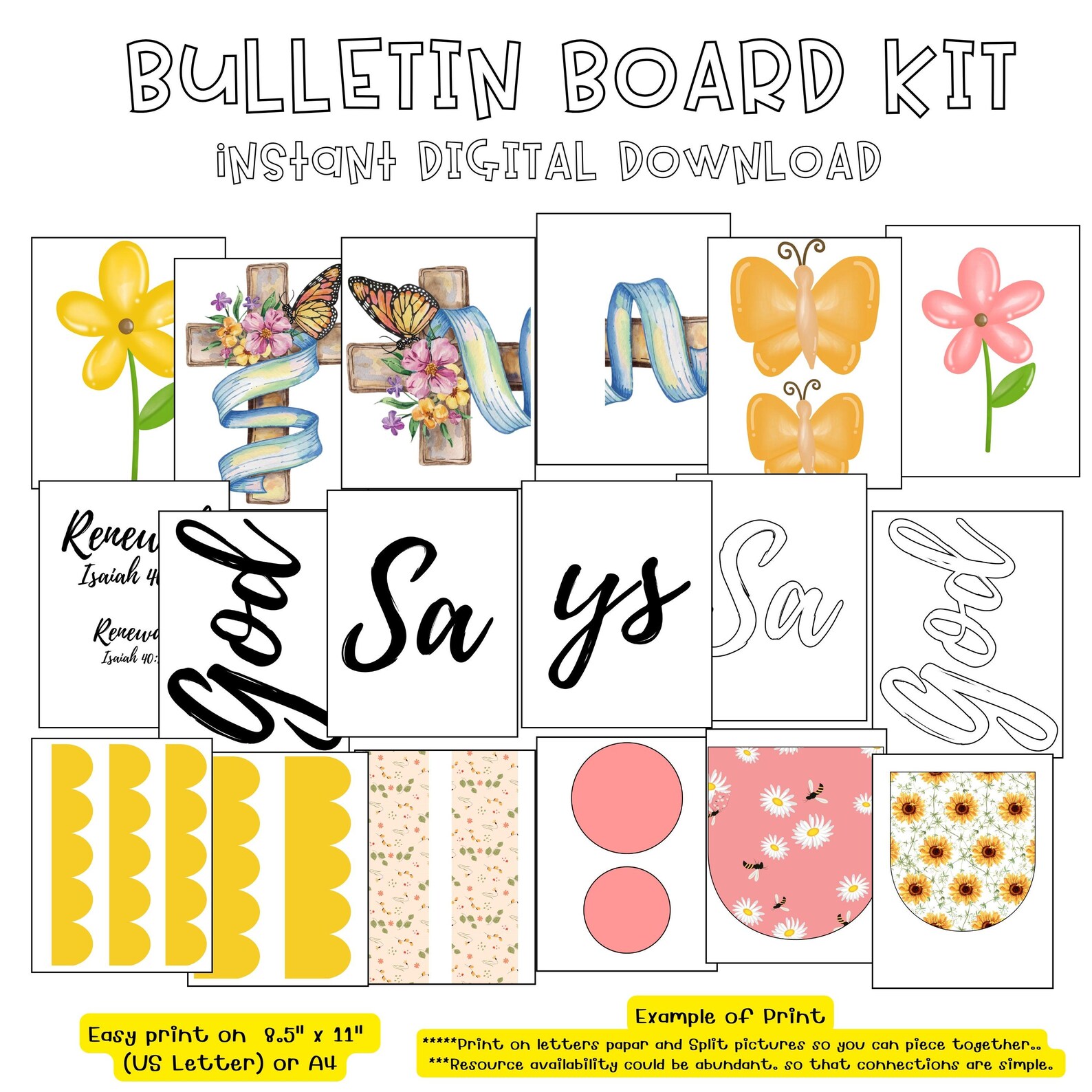 God Says You Are Spring Bulletin Board Kit | March April Christian ...