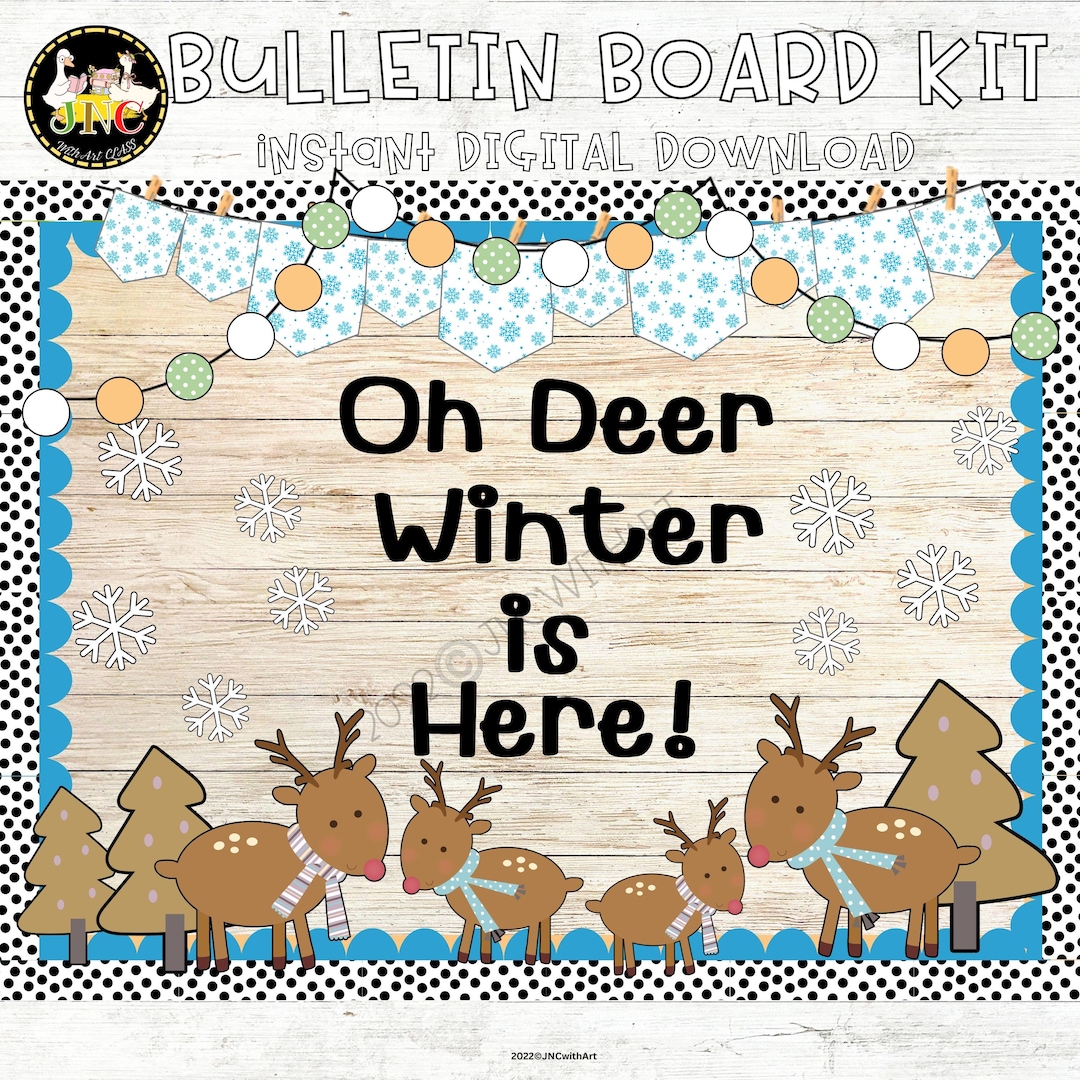 Reindeer Winter Bulletin Board Kit | Oh Deer Classroom Door Printable ...