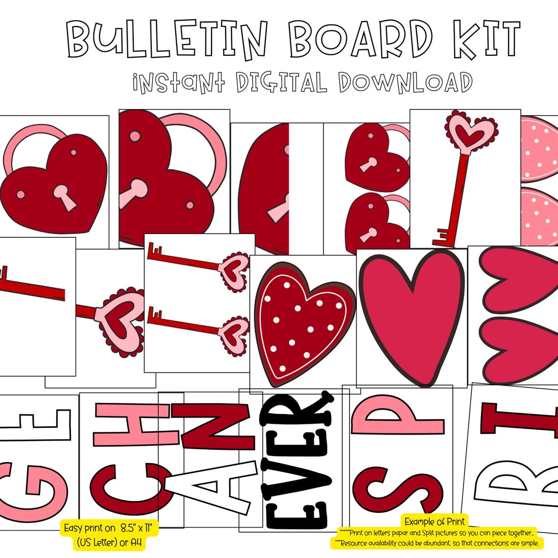 Valentine's Day Bulletin Board Kit, Door Decoration, Kindness Theme ...