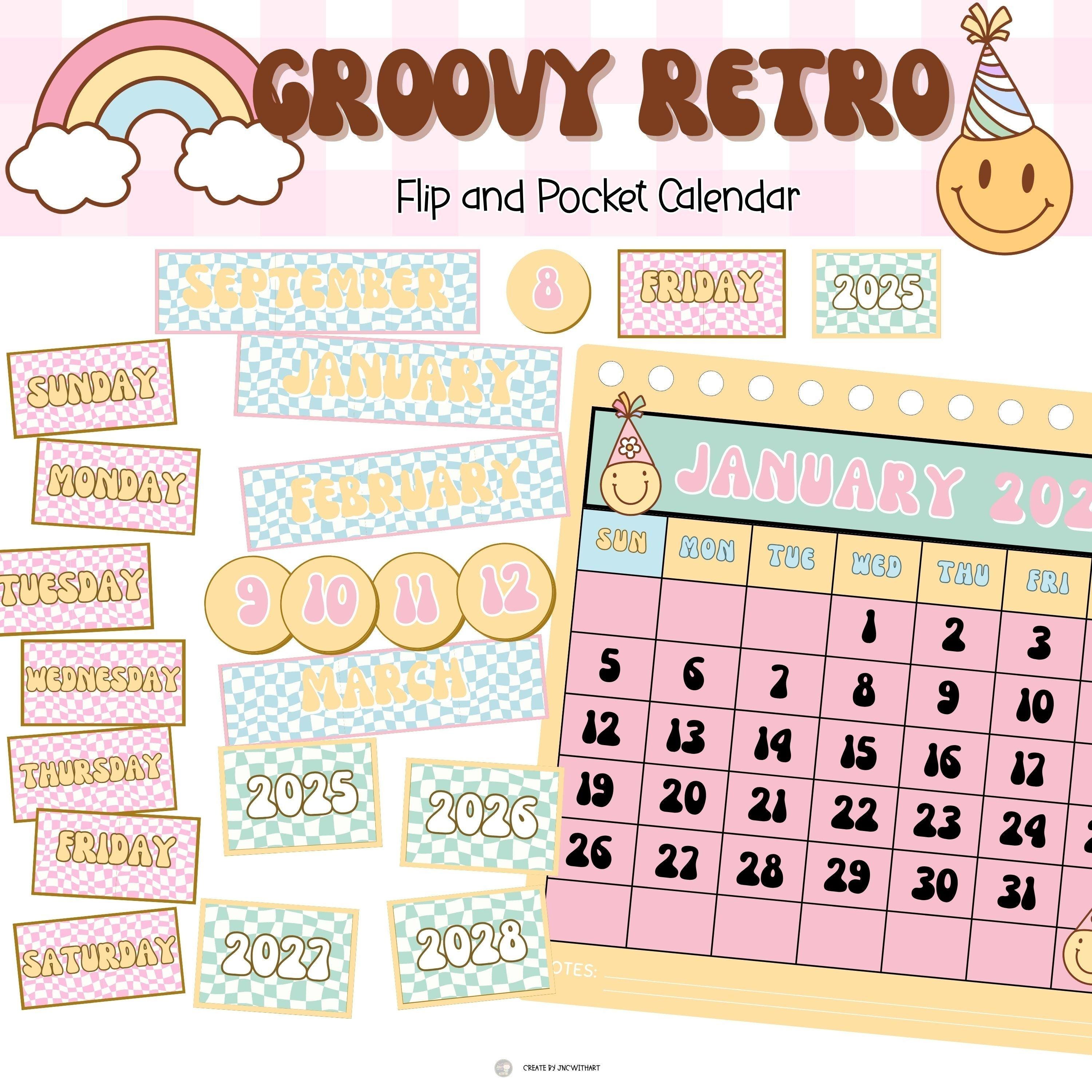Groovy Retro Pastel Themed Classroom Decor Bundle Editable - Etsy
