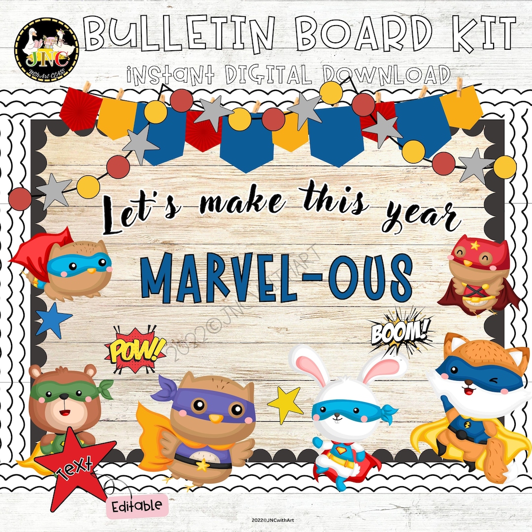 Superhero Bulletin Board Kit | Editable Classroom Decor (digital ...