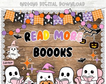 Halloween Bulletin Board Kit: Ghost Classroom Decor (Editable PPT File)