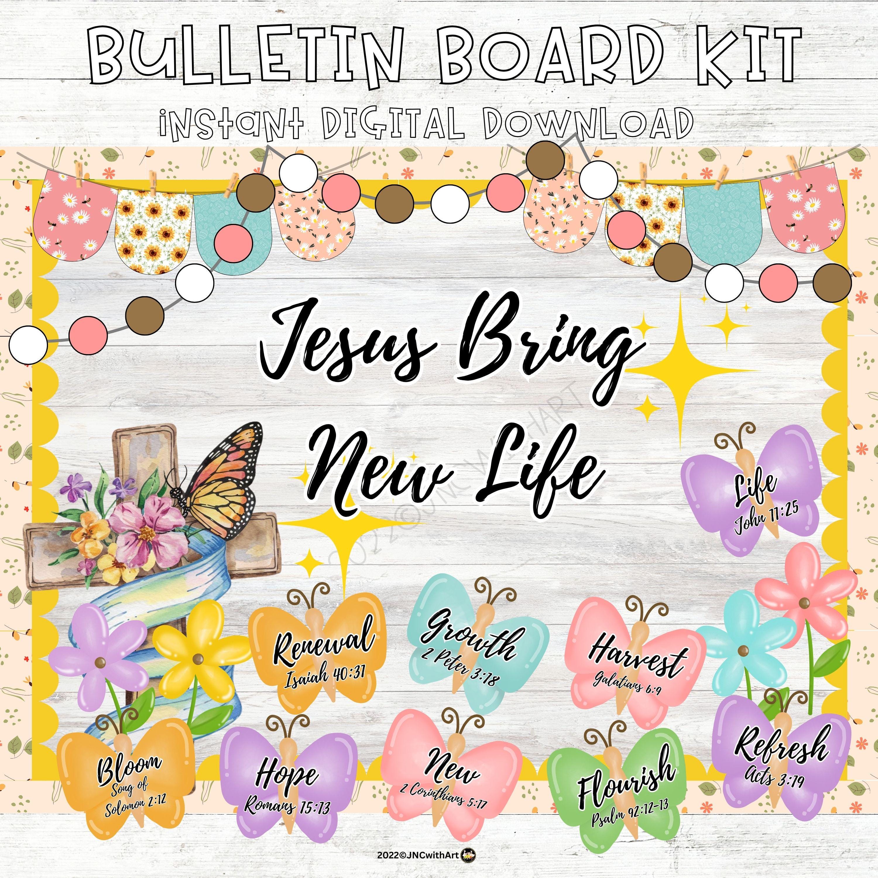 God Says You Are Spring Bulletin Board Kit | March April Christian ...