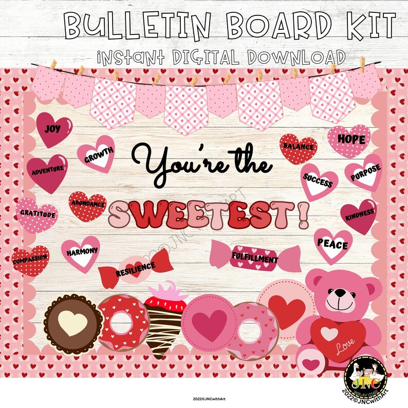 Valentine’s Day Bulletin Board Kit | Life is Sweet Spread the Love ...