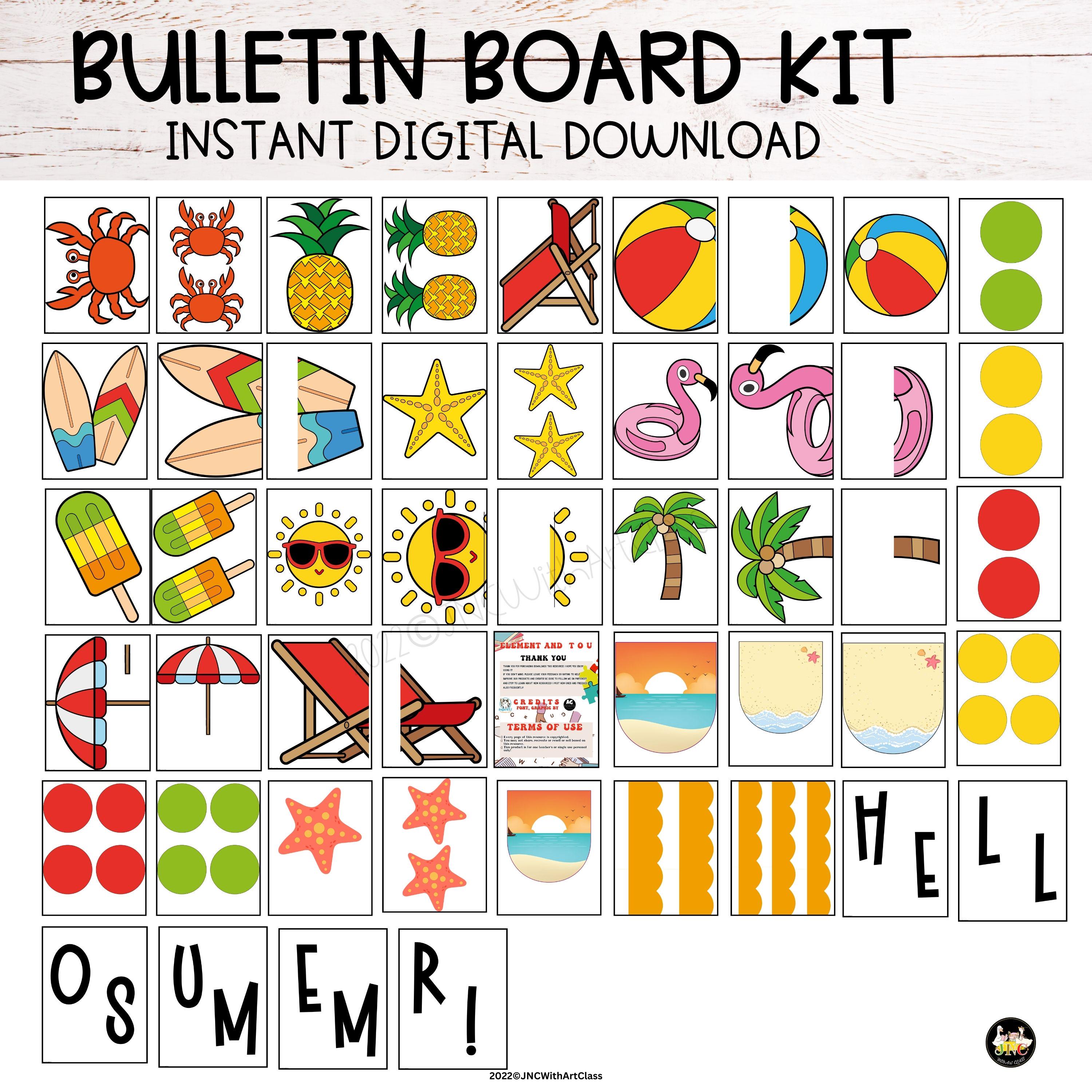 Editable Summer Bulletin Board Kit: Classroom Door Decor (printable PDF ...
