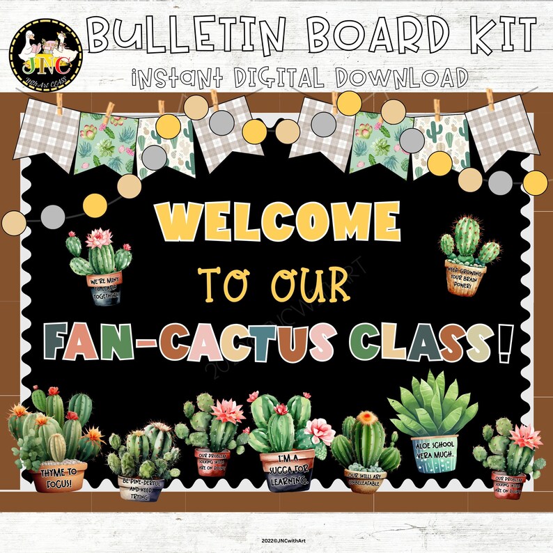 Cactus Bulletin Board Kit | Classroom Decor | Back to School (digital ...