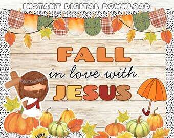 Christliches Herbst Bulletin Board Kit: Herbst Kirche Dekor (PDF & PPT Dateien