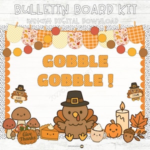 Bulletinboardkit Thanksgiving: klasdecor herfst (afdrukbare pdf)