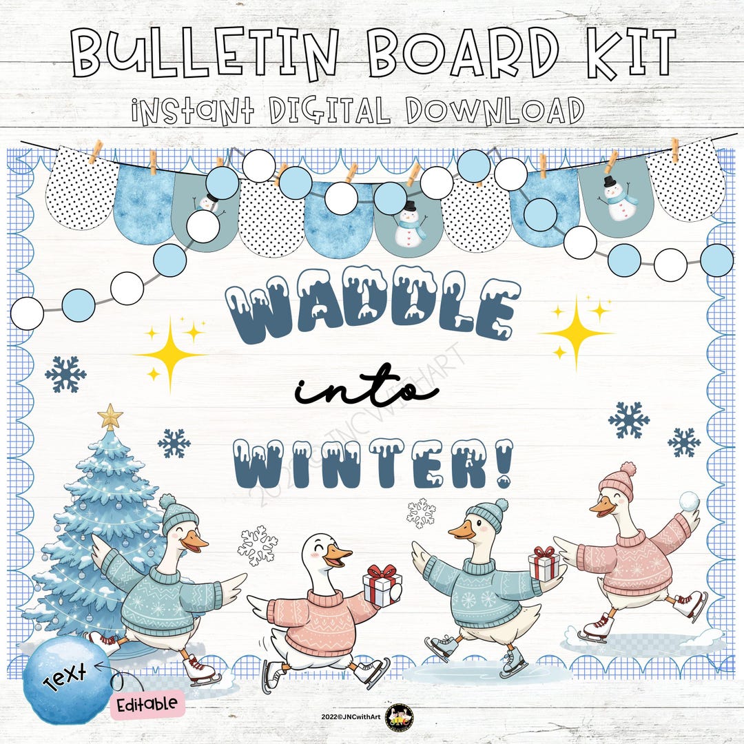 Winter Silly Goose Bulletin Board Kit: Editable Classroom Decor (PPT ...