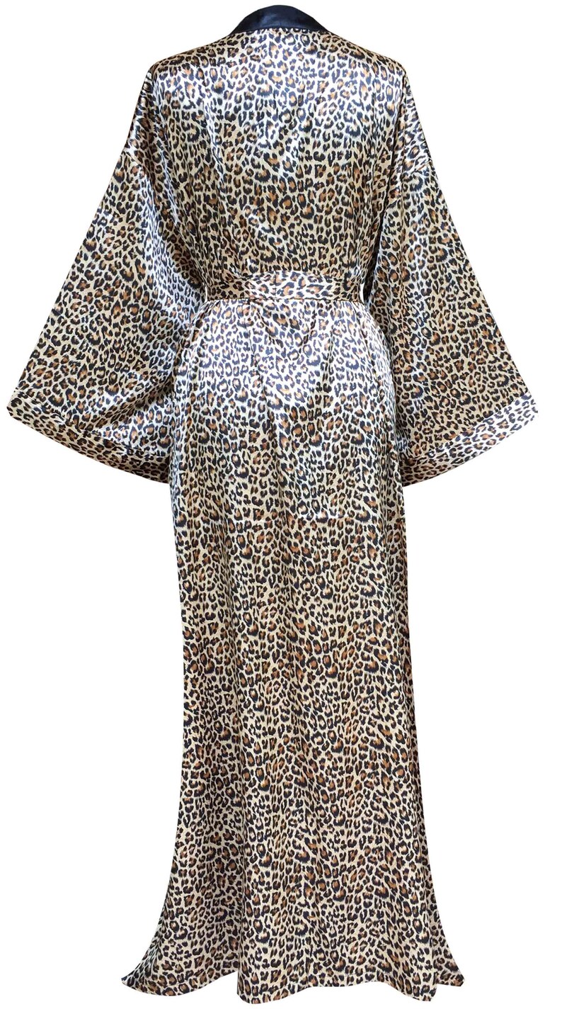 tiger print silk robe
