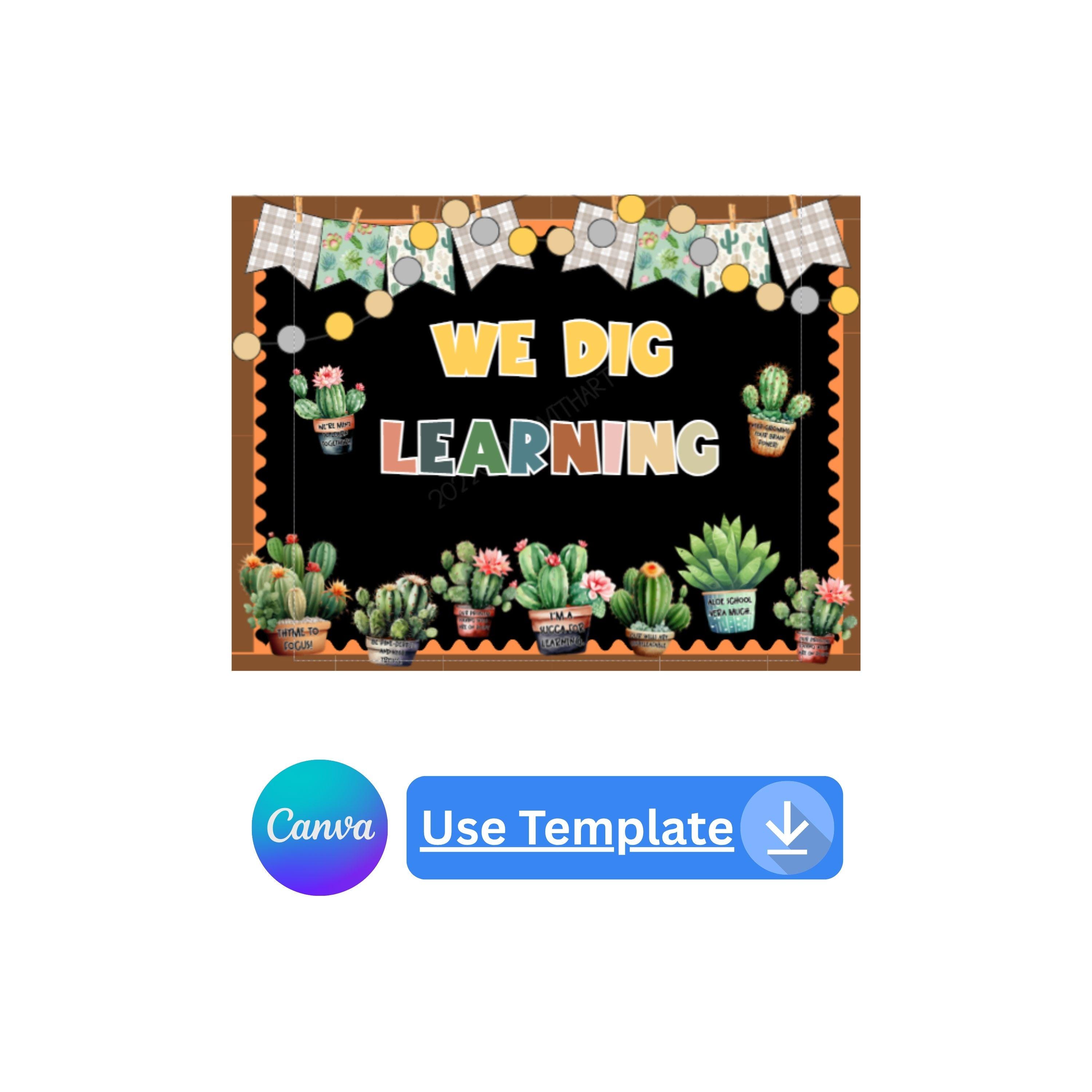 Cactus Bulletin Board Kit | Classroom Decor | Back to School (digital ...