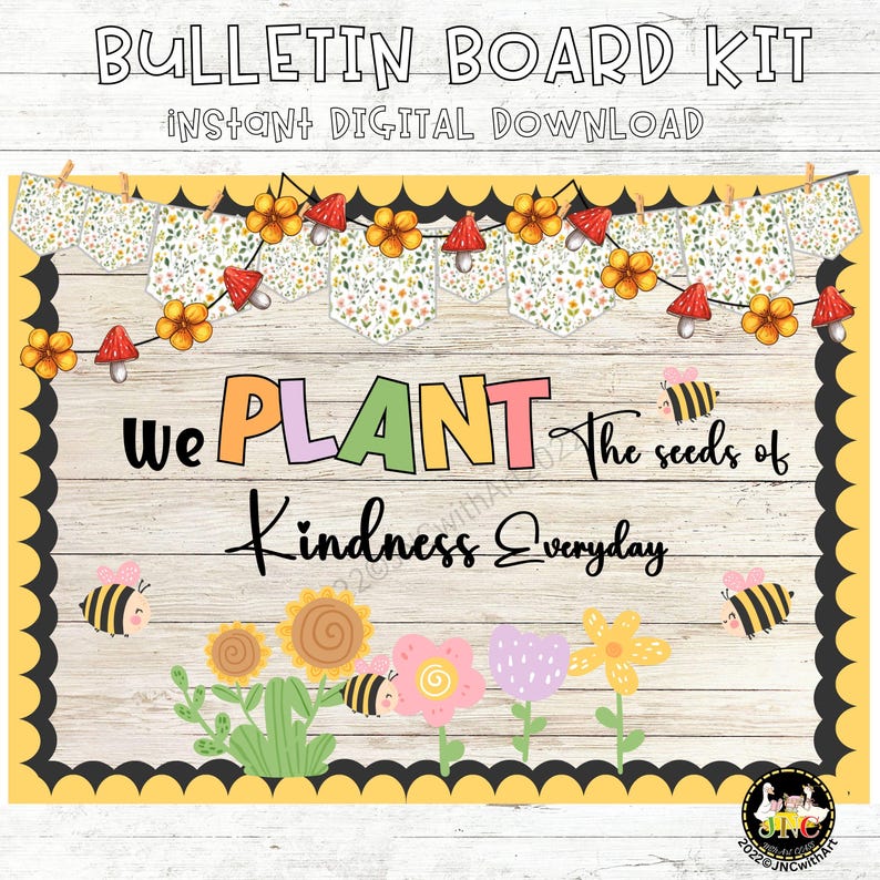 Spring Kindness Bulletin Board Kit | Plant Kindness Classroom Door ...