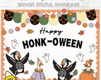 Silly Goose Halloween Bulletin Board Kit: Honk-Oween Classroom Decor (PDF)