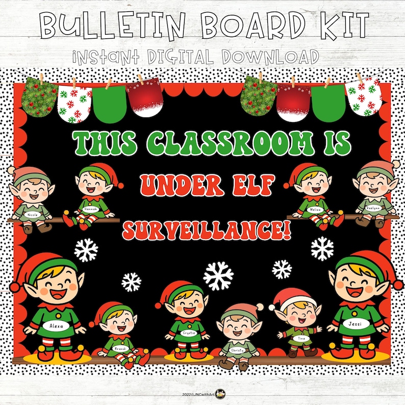 Elf Bulletin Board Kit: Christmas Classroom Decor (digital Download) - Etsy