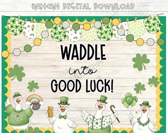 Silly Goose St. Patrick’s Day Bulletin Board Kit | Lucky Classroom Door Decor | Editable |  Printable