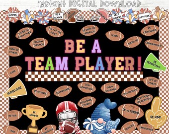 Football Bulletin Board Kit: Classroom Team Player Decor (Digital Download, PDF & PPT Files)