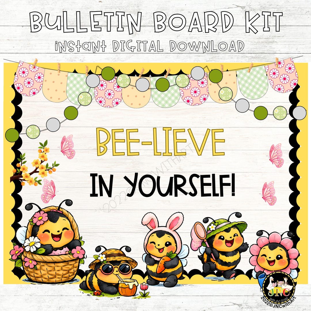 Spring Bee Bulletin Board Kit | Editable Student Names | Classroom ...