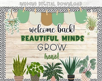 Plant-Themed Classroom Bulletin Board Kit, Back to School Growth Mindset Posters