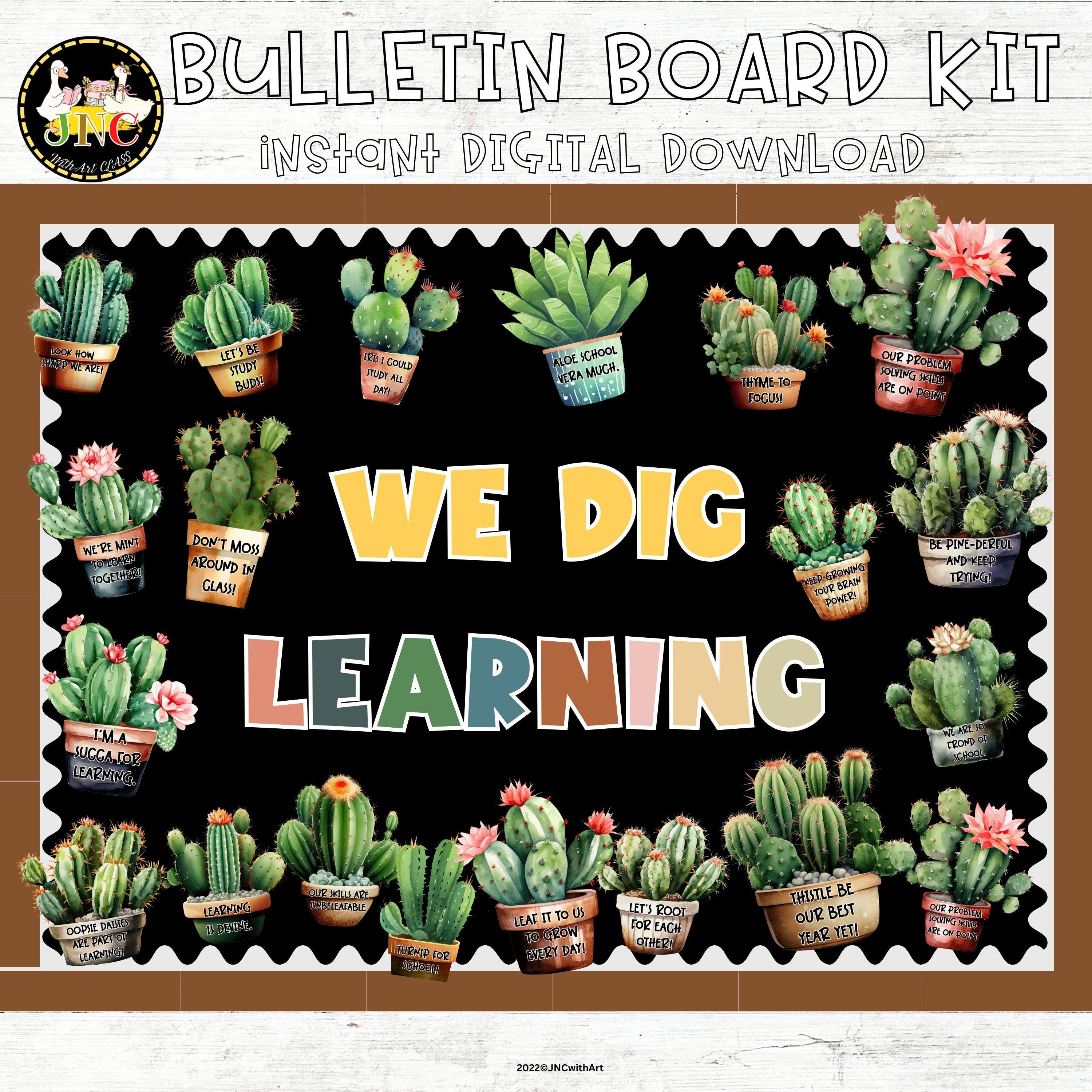 Cactus Bulletin Board Kit | Classroom Decor | Back to School (digital ...