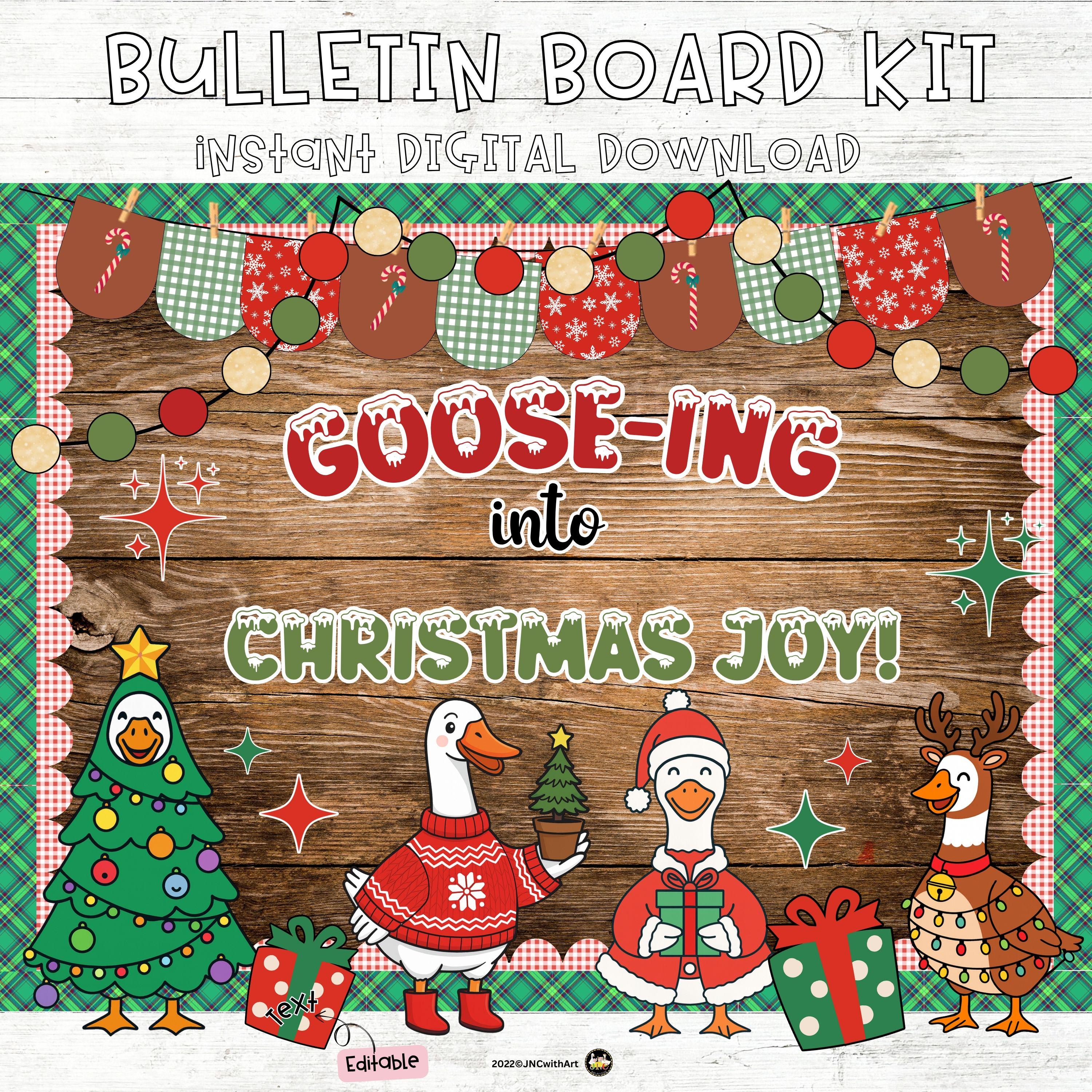 Goose Christmas Bulletin Board Kit | Holiday Classroom Decor (Digital  Download), image size:3000x3000