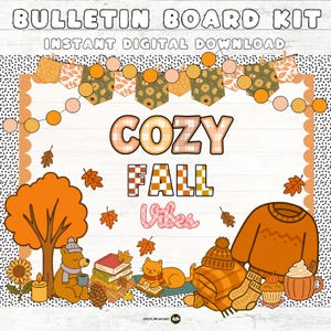 Cozy Fall Bulletin Board Kit: Autumn Classroom Decor (Editable Digital Download)