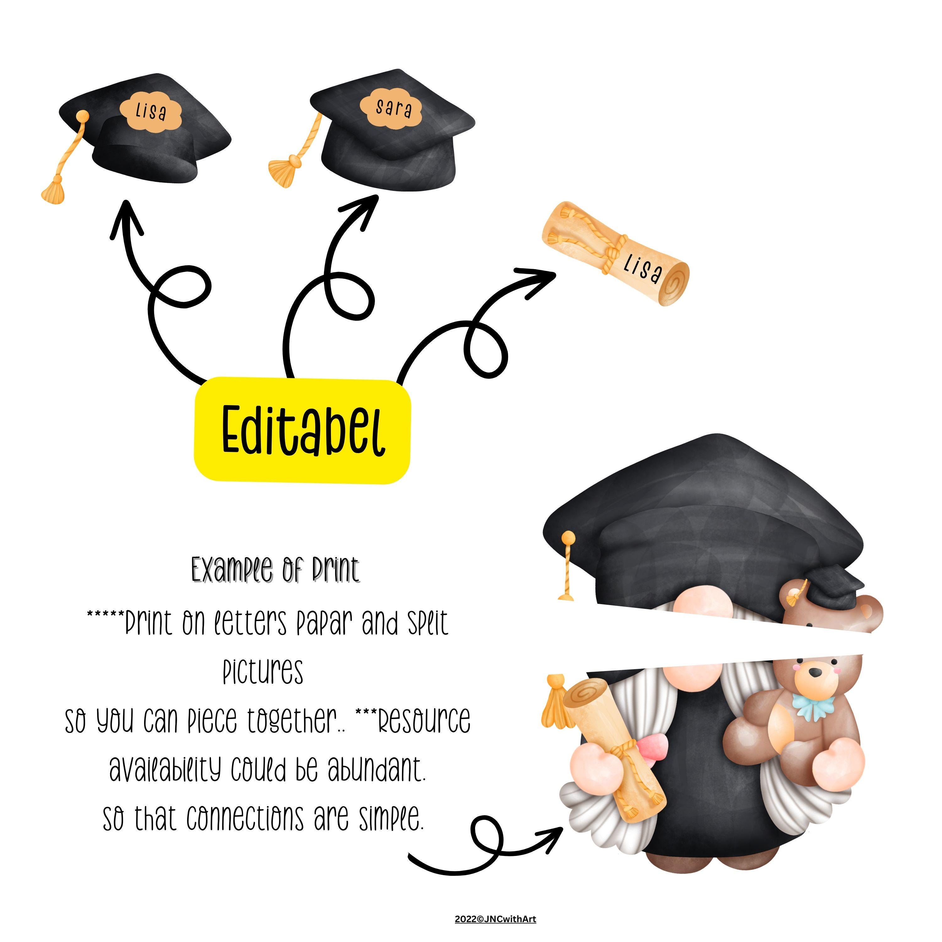 Graduation Bulletin Board Kit | Class of 2026 Decor | Editable Gnome ...
