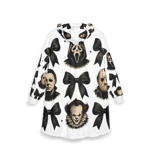 Horror Icon Pattern Hooded Blanket | Michael Myers, Jason, Ghostface, Pennywise