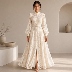 white church dresses for older ladies with sleeves Women Femme