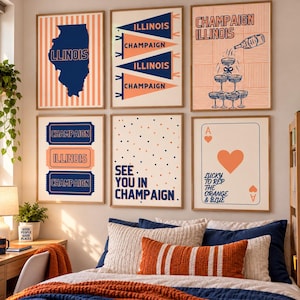 University of Illinois Dorm Wall Art Bundle | Fighting Illini Posters (Digital Download)
