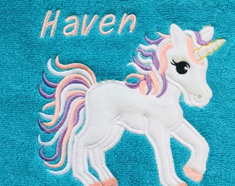 Kids  Bath Towels Personalized for free, unicorn bath towels, animal Bath towel, other themes  also available