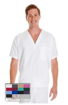 Best Medical Unisex V Neck Scrub Top White 100% Cotton Size 2X 1 to 2 pc 