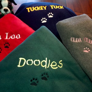 Personalized Dog or Cat Blankets Large size for you and your pet to snuggle, or for large size dog image 3