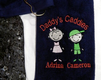 Golf towels personalized, Personalized Sports towel, Custom Terry Velour Grommeted Towel for all sports personalized with family names