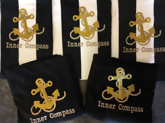 Beach towels - Personalized beach towels, anchor beach towels, bridesmaid gifts, destination wedding gifts, boat towels